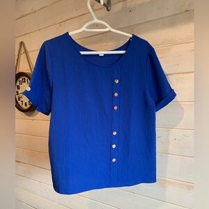 Women’s Royal Blue Boxy Fit Short Sleeve Tee